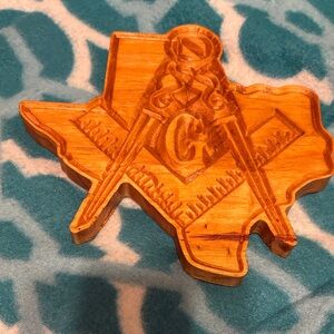 Wooden Texas Masonic Emblem